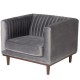 Fauteuil en Velours Dante Vintage Gris Foncé KosyForm