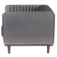 Fauteuil en Velours Dante Vintage Gris Foncé KosyForm