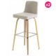 Lot de 2 Chaises Plan de Travail Beige et Plaqué Noyer Keti KosyForm