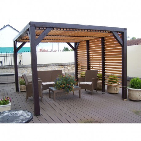 Lame orientabili bioclimatiche Pergola 11 m2 e demolitore laterale 3 m