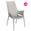 Conjunto de 4 Poltronas Vondom Ibiza Revolution White Milos