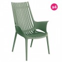 Juego de 4 Sillones Vondom Ibiza Lounge Green Pickle