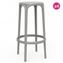 Set di 4 sgabelli di Bar Brooklyn Vondom altezza sedile 76 colomba grigia