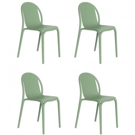 Lot de 4 chaises Vondom Brooklyn pickle