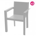 Set of 2 Armchairs Vondom Meal Frame matte steel