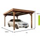 Wooden carport without roof 304x502 Delahaye 15 m2