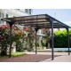 Carport Plat Dak 14.70m2 in aluminium en polycarbonaat Habrita