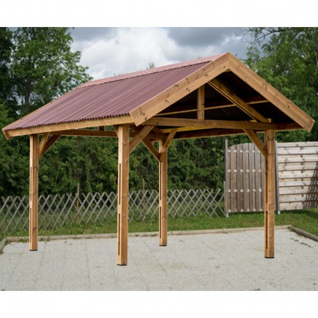 Carport de Madeira 18m2 com Teto Habrita