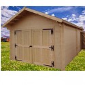 Solid wood garage Habrita 24,23m2 in planks of 60mm