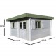 Garden shed Habrita solid wood 25,37 m2 with flat steel roof