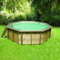 Piscina Madeira Ubbink Océa 430 H120cm Forro de areia bege