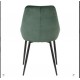 Lot de 4 Chaises Repas Velours Vert avec Piétement Métal Noir Kari KosyForm