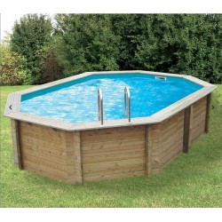 Piscina Legno Acqua Sole 490x300 H120cm Fodera beige Ubbink