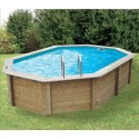 Piscina Legno Acqua Sole 490x300 H120cm Fodera Blu Ubbink