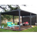 Pérgola bioclimática Habrita 21,5 m2 con cortina lateral 3,6