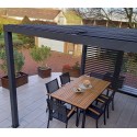 Bioklimatologische pergola Habrita 10,8 m2 met beweegbare aluminium ventilatieopeningen zijkant 3,6