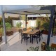 Pergola Bioclimatic aluminio antracita 10,80 m2 y techo con cuchillas ovaladas Habrita