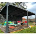 Pérgola bioclimática Habrita 21,5 m2 con lado cortina 3,6