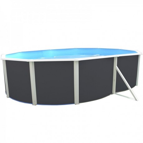 Above ground pool TOI Prestigio oval 550x366x120 Anthracite