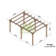 Linares wooden freestanding pergola 6x4m 24m2