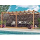 Palma 5x4m 20m2 Aangebouwde Pergola van Ruw Hout