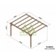 Pergola adossée en bois brut Palma 5x4m 20m2