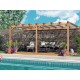 Pergola adossée en bois brut Palma 5x4m 20m2