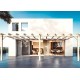 Sevilla 6x4m 24m2 Raw wood wall-mounted pergola