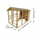 Large Wooden Garden Chicken Coop 8-12 Habrita Hens 6.10m2 bi-body