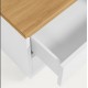 Mesita de noche con madera de roble lacada en blanco 53x44 Bali VeryForma