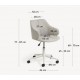 Chaise de bureau gris clair et pieds acier blanc mat Nara VeryForma