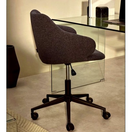 Dark grey office chair with matt black steel legs Nara VeryForma