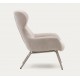 Fauteuil Lina en tissu chenille beige et acier VeryForma